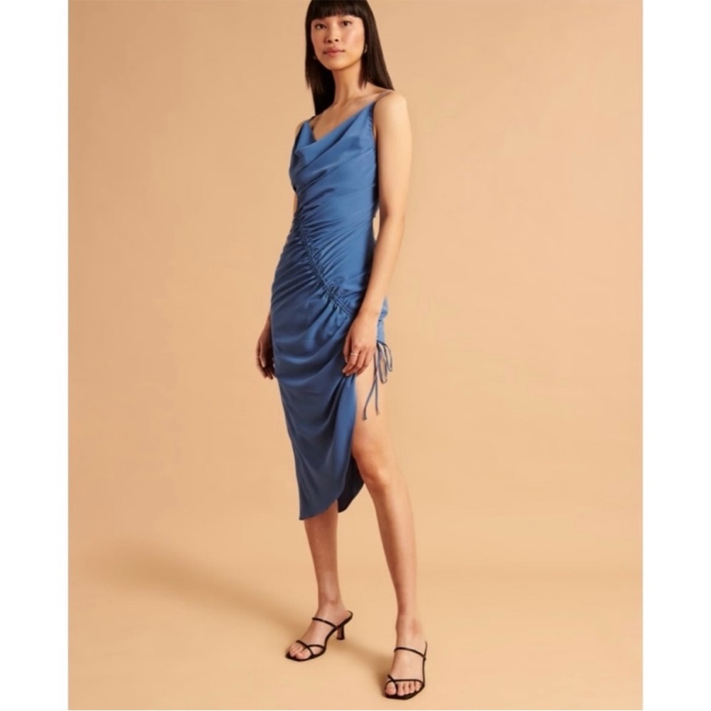 Abercrombie & Fitch Asymmetrical Cinched Midi Dress